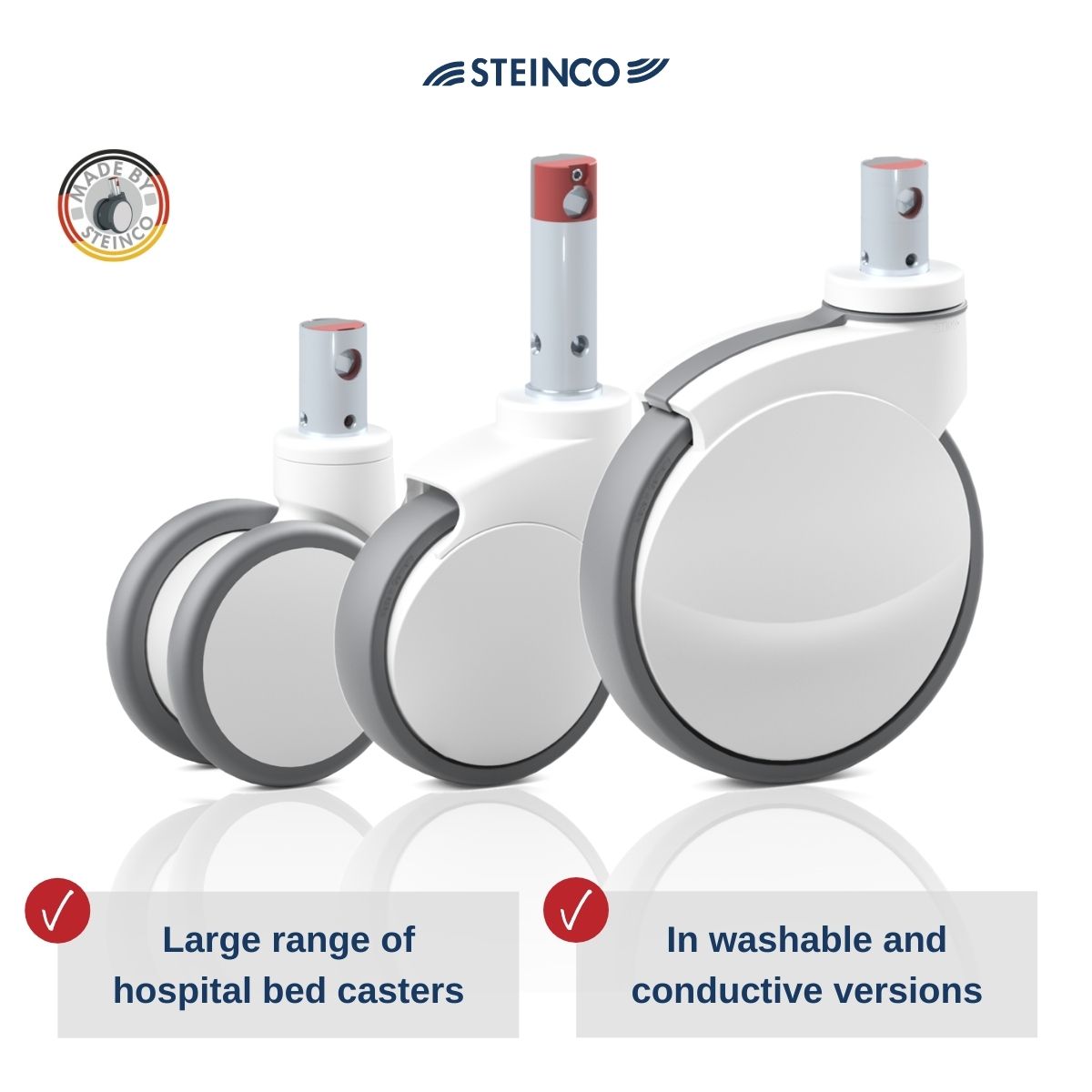 Steinco medicine technology castors - Medical castors Hospital bed Clinic bed Nursing home bed ESD Washable
