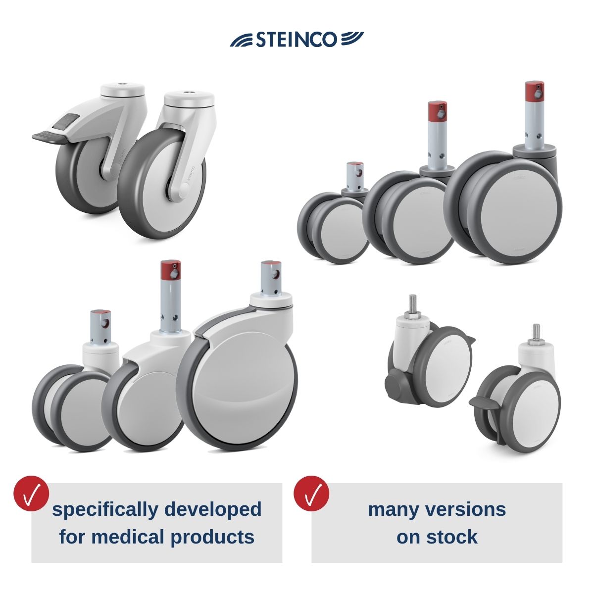 medical technology casters and wheels made for medical supplies - swivel casters, twin wheel castor, nylon casters